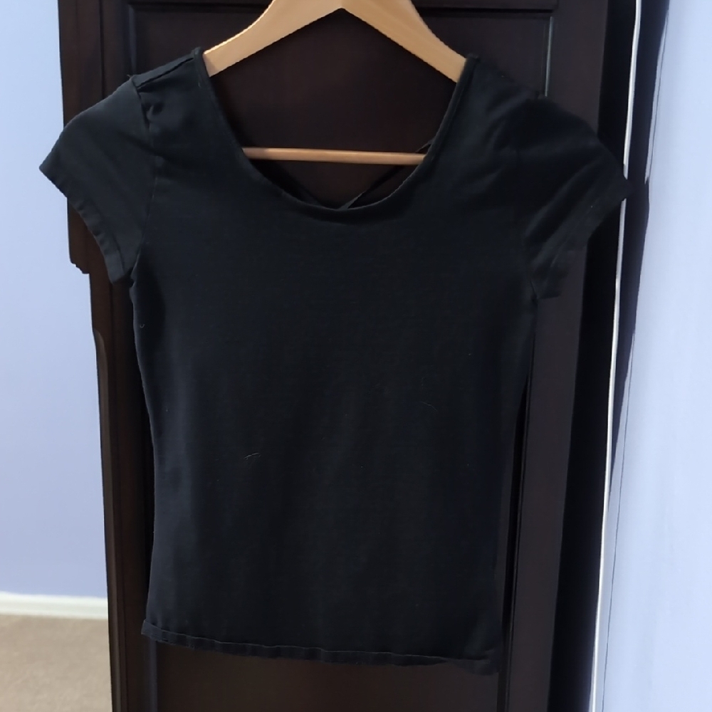 Elegant Black Short Sleeve Women's Tee